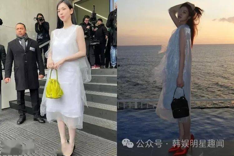 米兰时装周，两位女爱豆穿着同框裙子，韩国网友们激动表示......