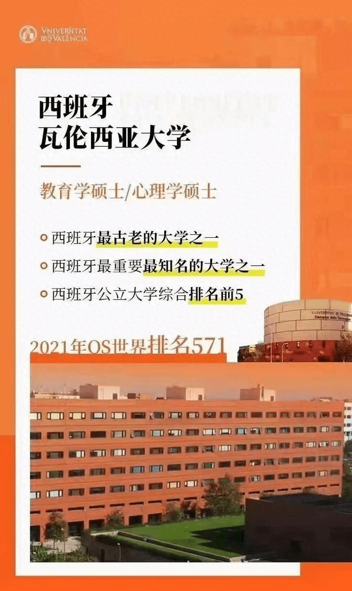 西班牙瓦伦西亚大学教育学＆心理学硕士